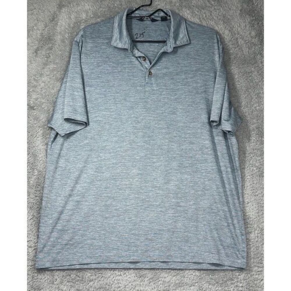 Hart Schaffner Marx Men's Short Sleeve Stretch Polo Shirt, Blue, XL